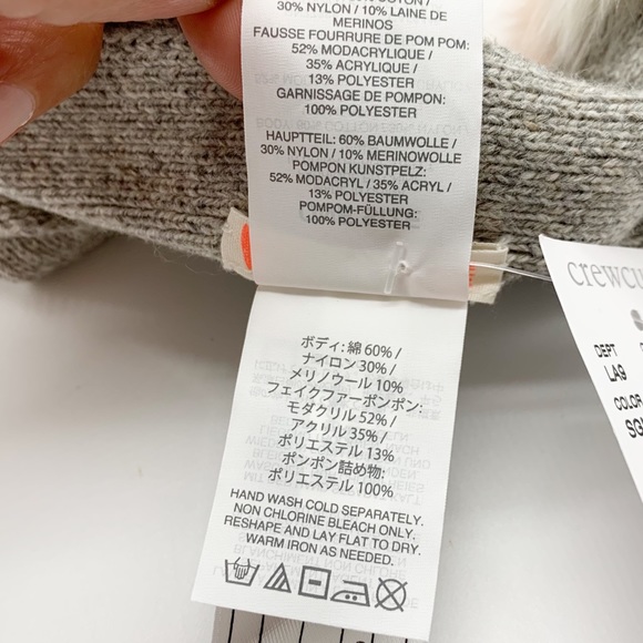 Crewcuts J. Crew Faux Fur Pom Pom Merino Wool Blend Knit Scarf Girl’s OS - Picture 7 of 9